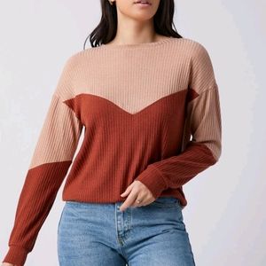 Drop Shoulder Colorblock Pullover
